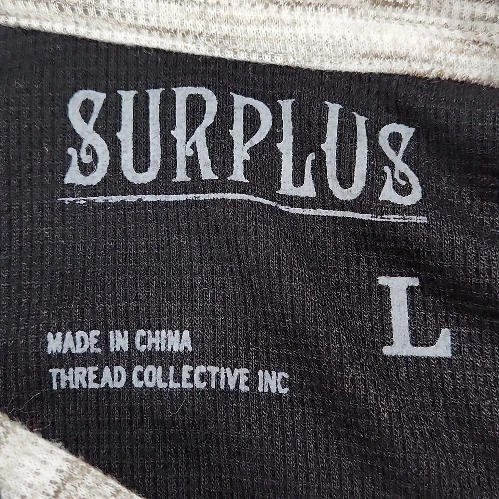 🧡Surplus Olive & White Variegated Long Sleeve Hoodie Large